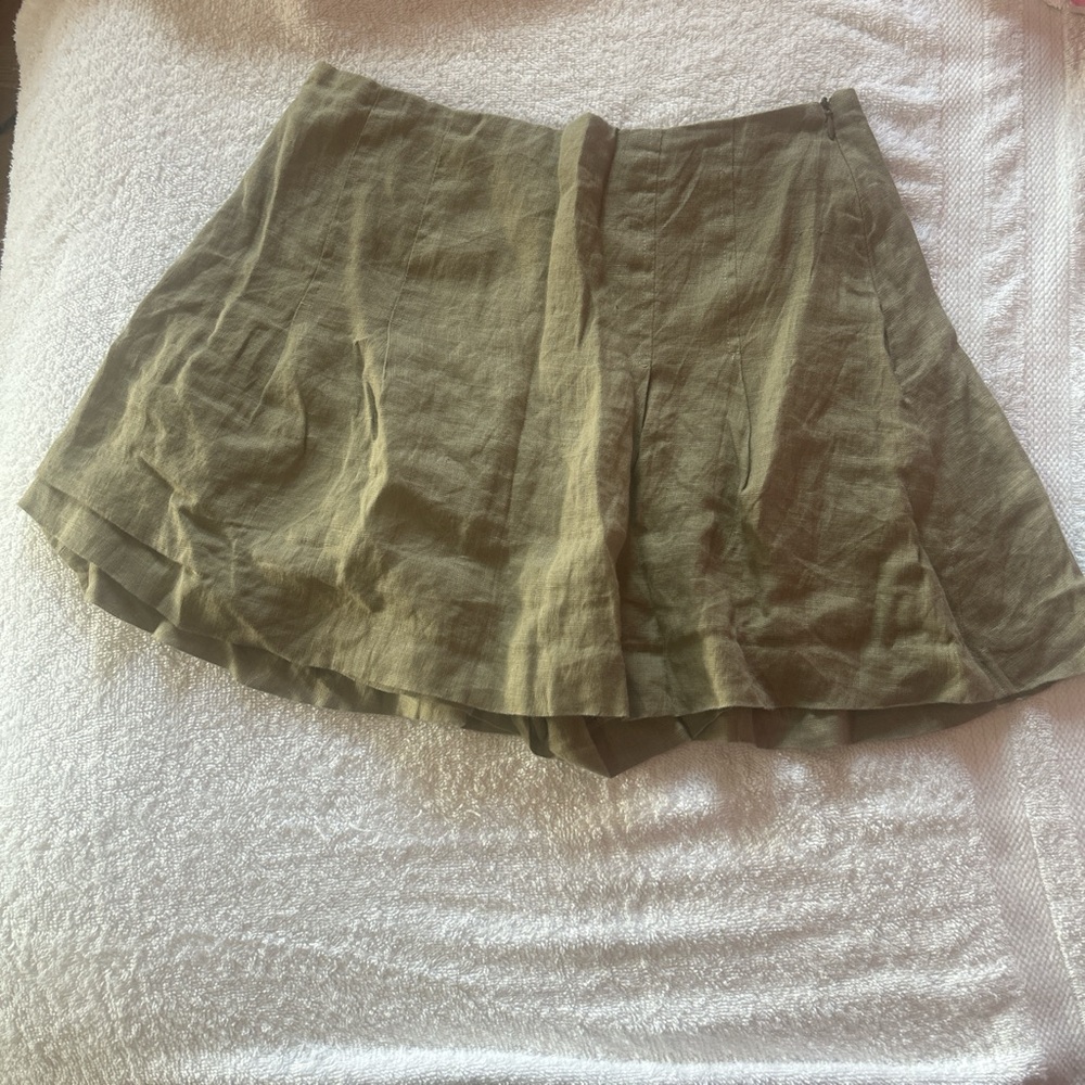 Zara Khaki Linen Skirt